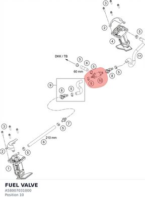 Diagram preview: FUEL VALVE (A58007031000)