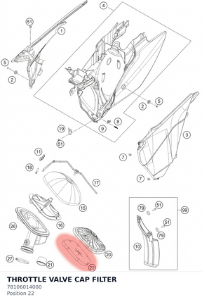 Diagram preview: THROTTLE VALVE CAP FILTER (78106014000)