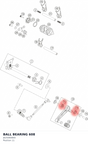 Diagram preview: BALL BEARING 608 (J625060800)