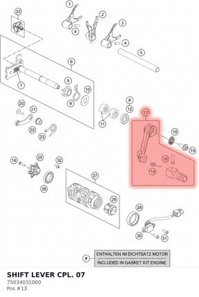 Diagram preview: SHIFT LEVER CPL. 07 (75034031000)