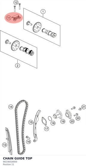 Diagram preview: CHAIN GUIDE TOP (90236018000)