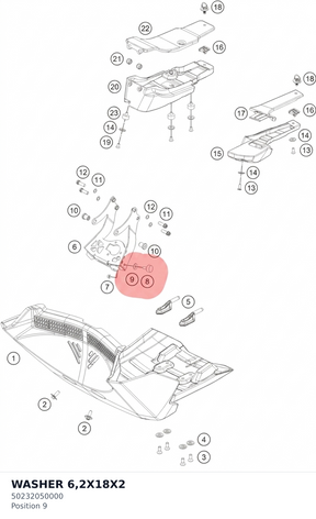 Diagram preview: WASHER 6,2X18X2 (50232050000)