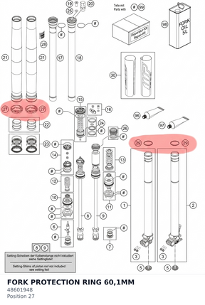 Diagram preview: FORK PROTECTION RING 60,1MM (48601948)