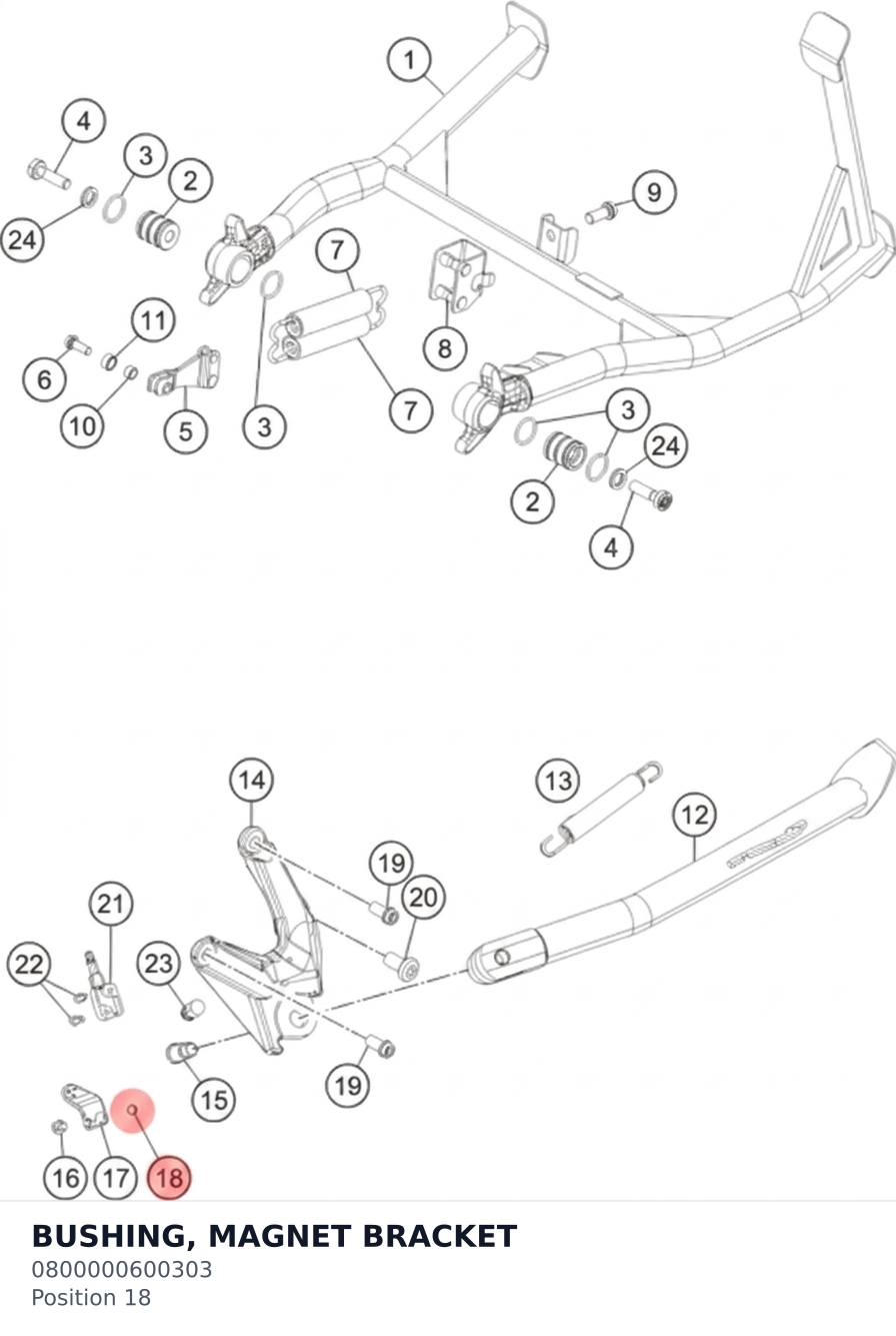 Diagram preview: BUSHING, MAGNET BRACKET (0800000600303)