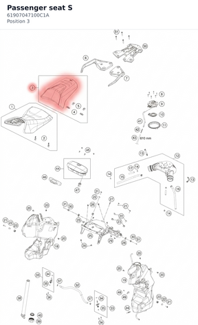 Diagram preview: Passenger seat S (61907047100C1A)
