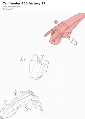 Diagram preview: Tail fender 450 factory 17 (79008013000EBD)