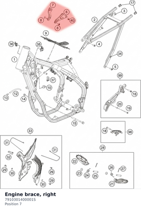 Diagram preview: Engine brace, right (7910301400001S)