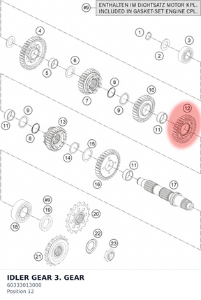 Diagram preview: IDLER GEAR 3. GEAR (60333013000)
