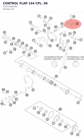 Diagram preview: CONTROL FLAP 144 CPL. 06 (51537020144)