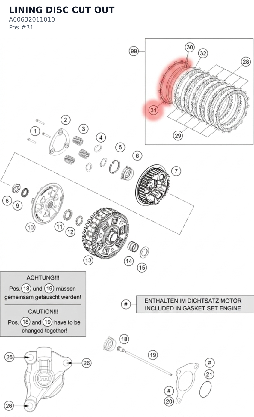 Diagram preview: LINING DISC CUT OUT (A60632011010)