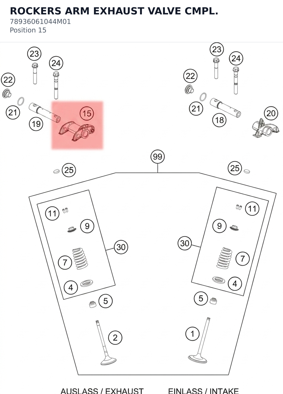 Diagram preview: ROCKERS ARM EXHAUST VALVE CMPL. (78936061044M01)