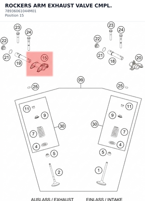 Diagram preview: ROCKERS ARM EXHAUST VALVE CMPL. (78936061044M01)