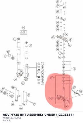 Diagram preview: ADV MY25 BKT ASSEMBLY UNDER (JG121154) (A60101132028C1)