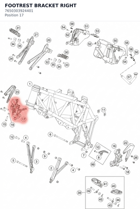 Diagram preview: FOOTREST BRACKET RIGHT (7650303924401)