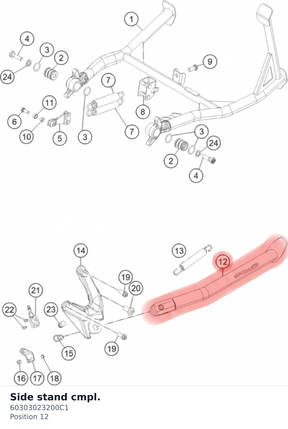 Diagram preview: Side stand cmpl. (60303023200C1)