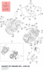 Diagram preview: GASKET KIT ENGINE KPL. 1290 SD (61330099000)