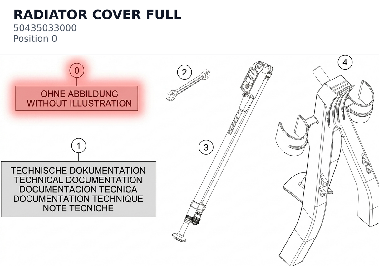 Diagram preview: RADIATOR COVER FULL (50435033000)