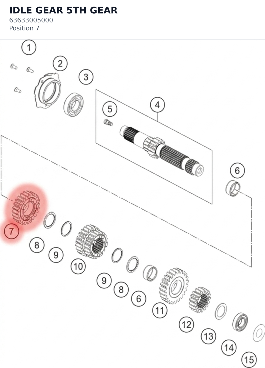 Diagram preview: IDLE GEAR 5TH GEAR (63633005000)
