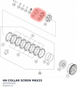Diagram preview: HH COLLAR SCREW M6X25 (90232001001)