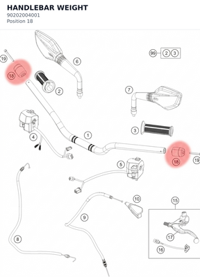 Diagram preview: HANDLEBAR WEIGHT (90202004001)