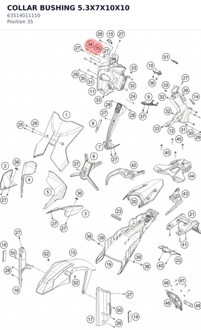 Diagram preview: COLLAR BUSHING 5.3X7X10X10 (63514011110)