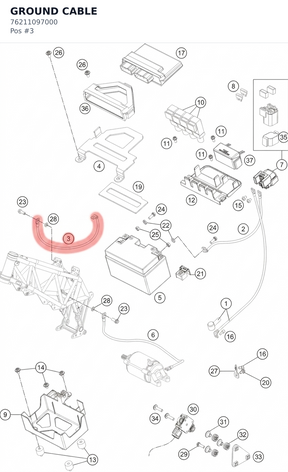 Diagram preview: GROUND CABLE (76211097000)