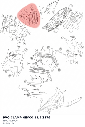 Diagram preview: PVC-CLAMP HEYCO 13,9 3379 (69007029000)