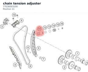 Diagram preview: chain tension adjuster (77036003100)