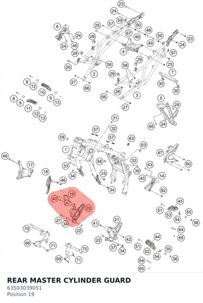 Diagram preview: REAR MASTER CYLINDER GUARD (63503039051)
