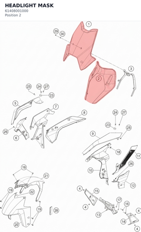 Diagram preview: HEADLIGHT MASK (61408001000)