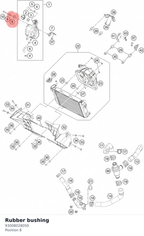 Diagram preview: Rubber bushing (93008028050)