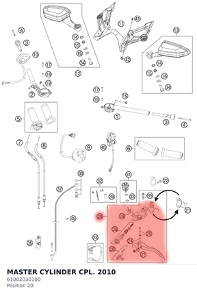 Diagram preview: MASTER CYLINDER CPL. 2010 (61002030100)