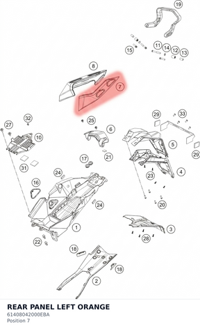 Diagram preview: REAR PANEL LEFT ORANGE (61408042000EBA)
