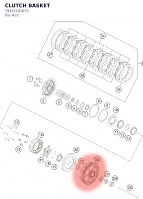Diagram preview: CLUTCH BASKET (79432101076)
