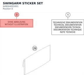 Diagram preview: SWINGARM STICKER SET (A49004055001)