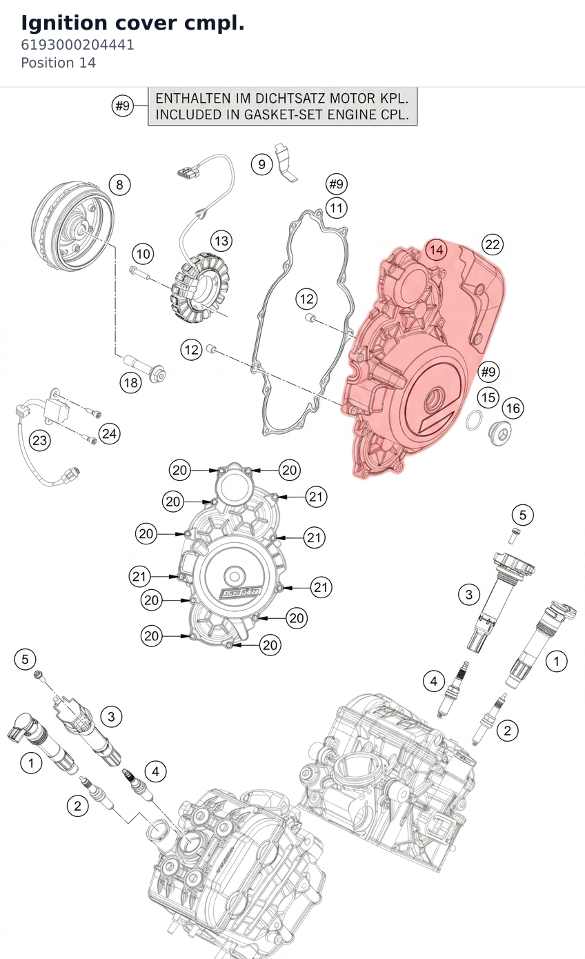 Diagram preview: Ignition cover cmpl. (6193000204441)