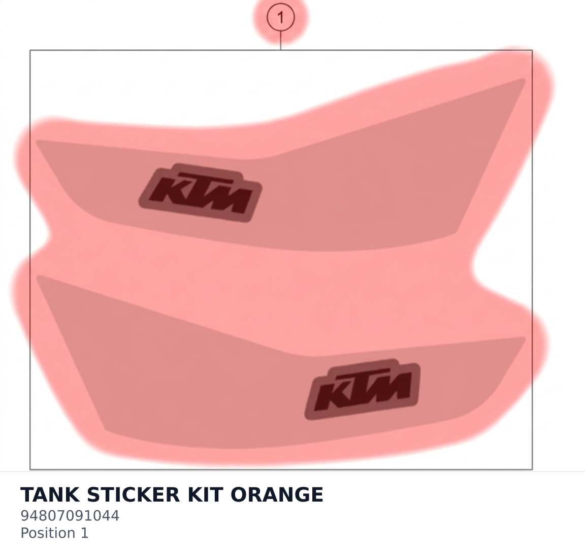 Diagram preview: TANK STICKER KIT ORANGE (94807091044)