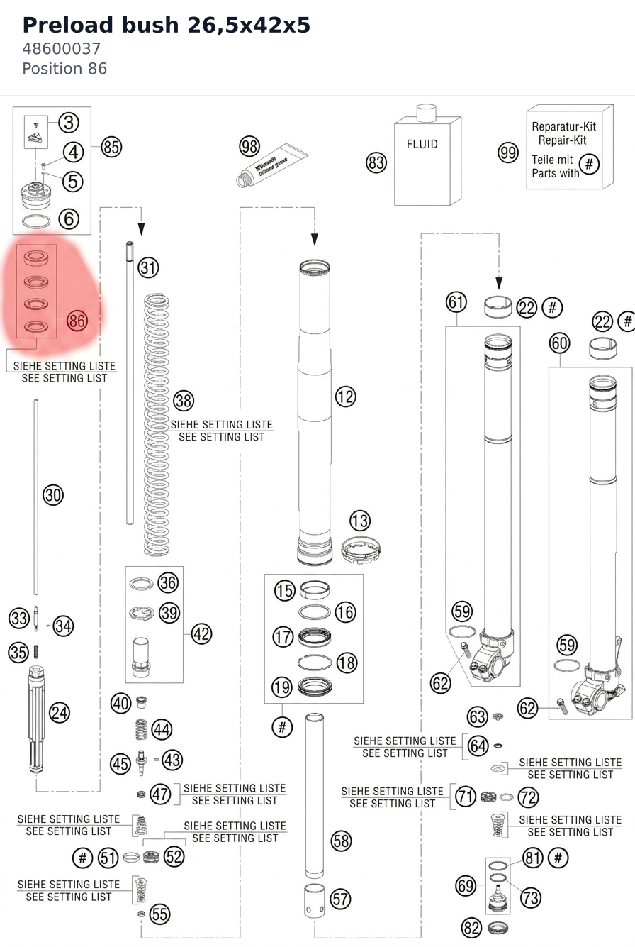 Diagram preview: Preload bush 26,5x42x5 (48600037)