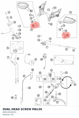 Diagram preview: OVAL HEAD SCREW M8x30 (69012040010)