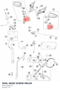 Diagram preview: OVAL HEAD SCREW M8x30 (69012040010)