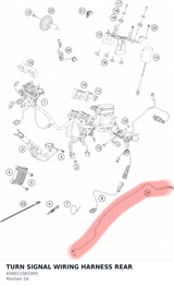 Diagram preview: TURN SIGNAL WIRING HARNESS REAR (A58011081000)