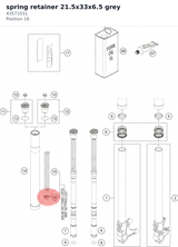Diagram preview: spring retainer 21.5x33x6.5 grey (43571031)