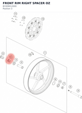 Diagram preview: FRONT RIM RIGHT SPACER OZ (B3309012000)