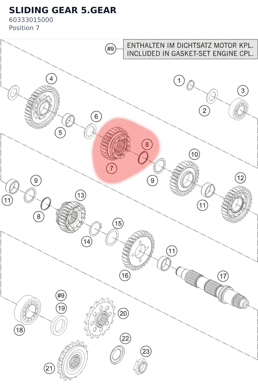 Diagram preview: SLIDING GEAR 5.GEAR (60333015000)