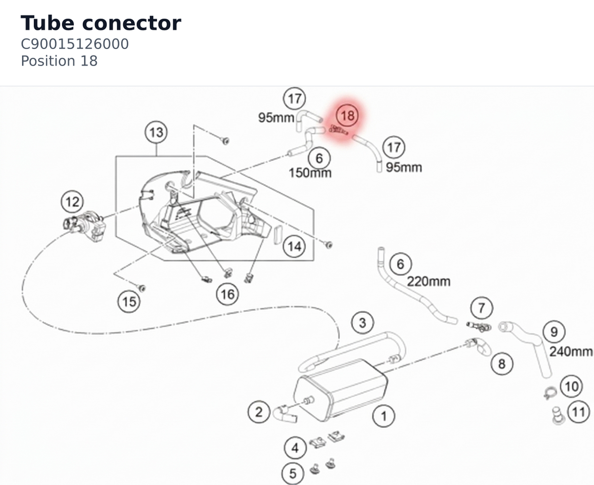 Diagram preview: Tube conector (C90015126000)