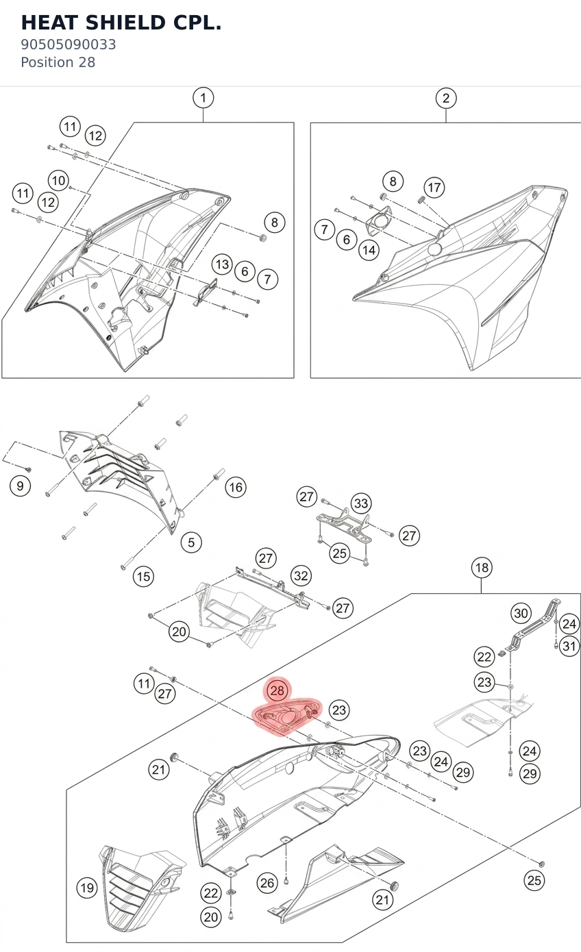 Diagram preview: HEAT SHIELD CPL. (90505090033)