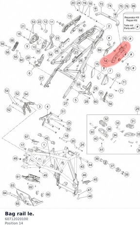 Diagram preview: Bag rail le. (60712020100)