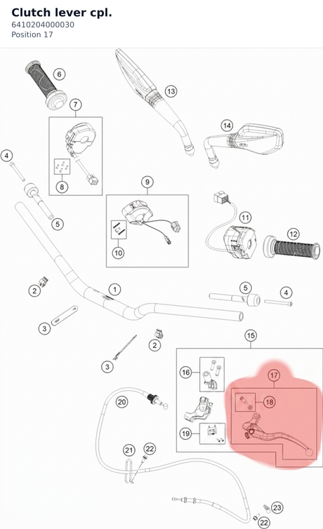 Diagram preview: Clutch lever cpl. (6410204000030)