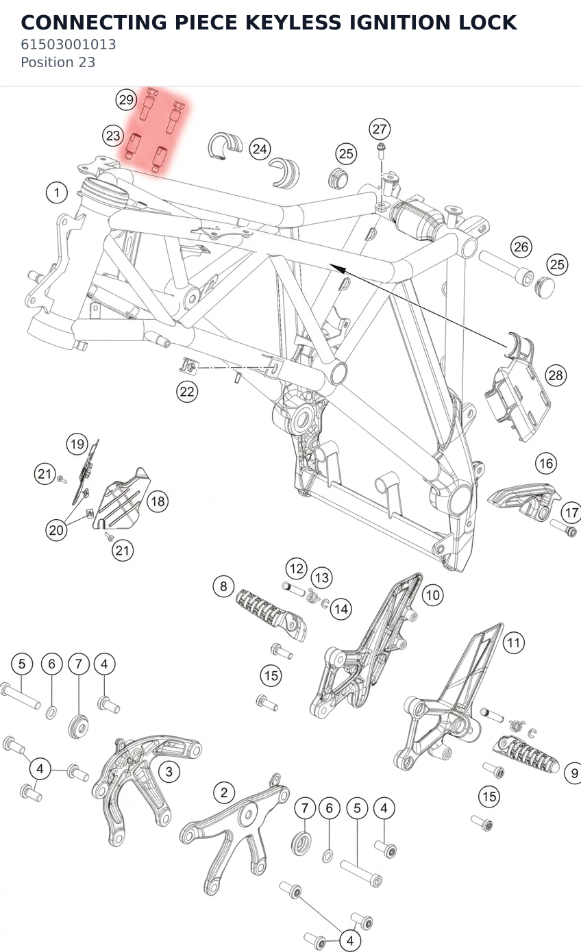Diagram preview: CONNECTING PIECE KEYLESS IGNITION LOCK (61503001013)