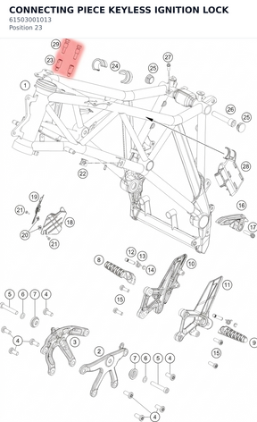 Diagram preview: CONNECTING PIECE KEYLESS IGNITION LOCK (61503001013)